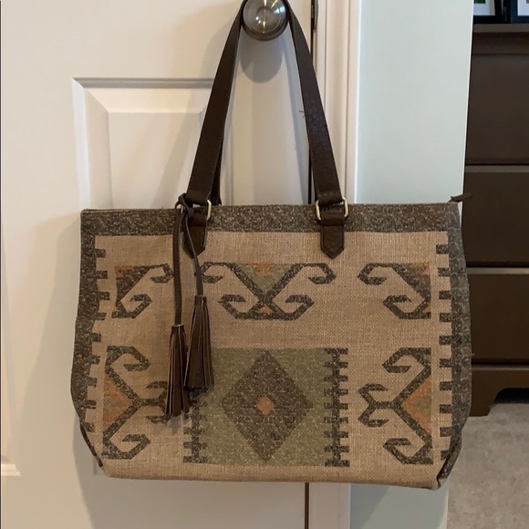 Southwest style zippered tote bag - Picture 1 of 3